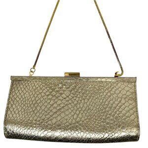 STEVE MADDEN Evening Bag Gold Tone with Chain Clutch Handbag